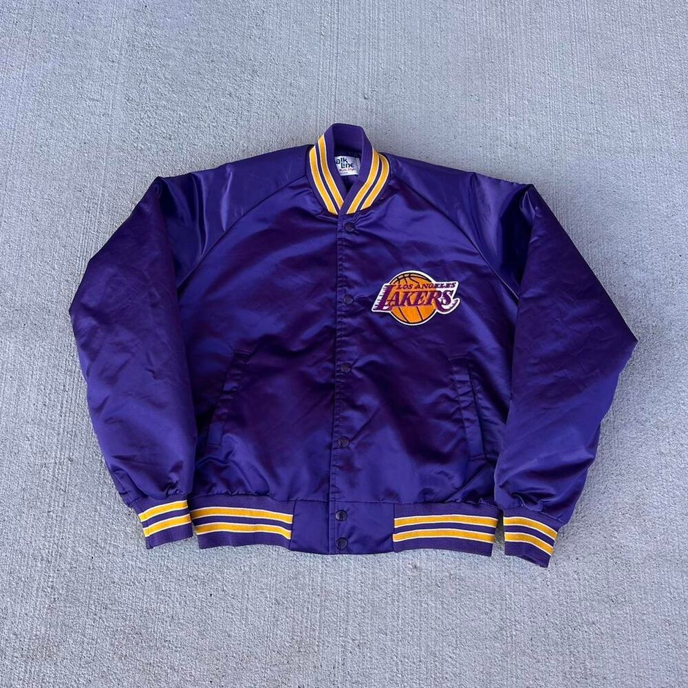 Vintage Los Angeles Lakers Chalk Line Satin Jacket